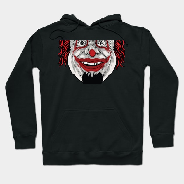 Creepy Clown Mask, Face Covering Hoodie by xcsdesign